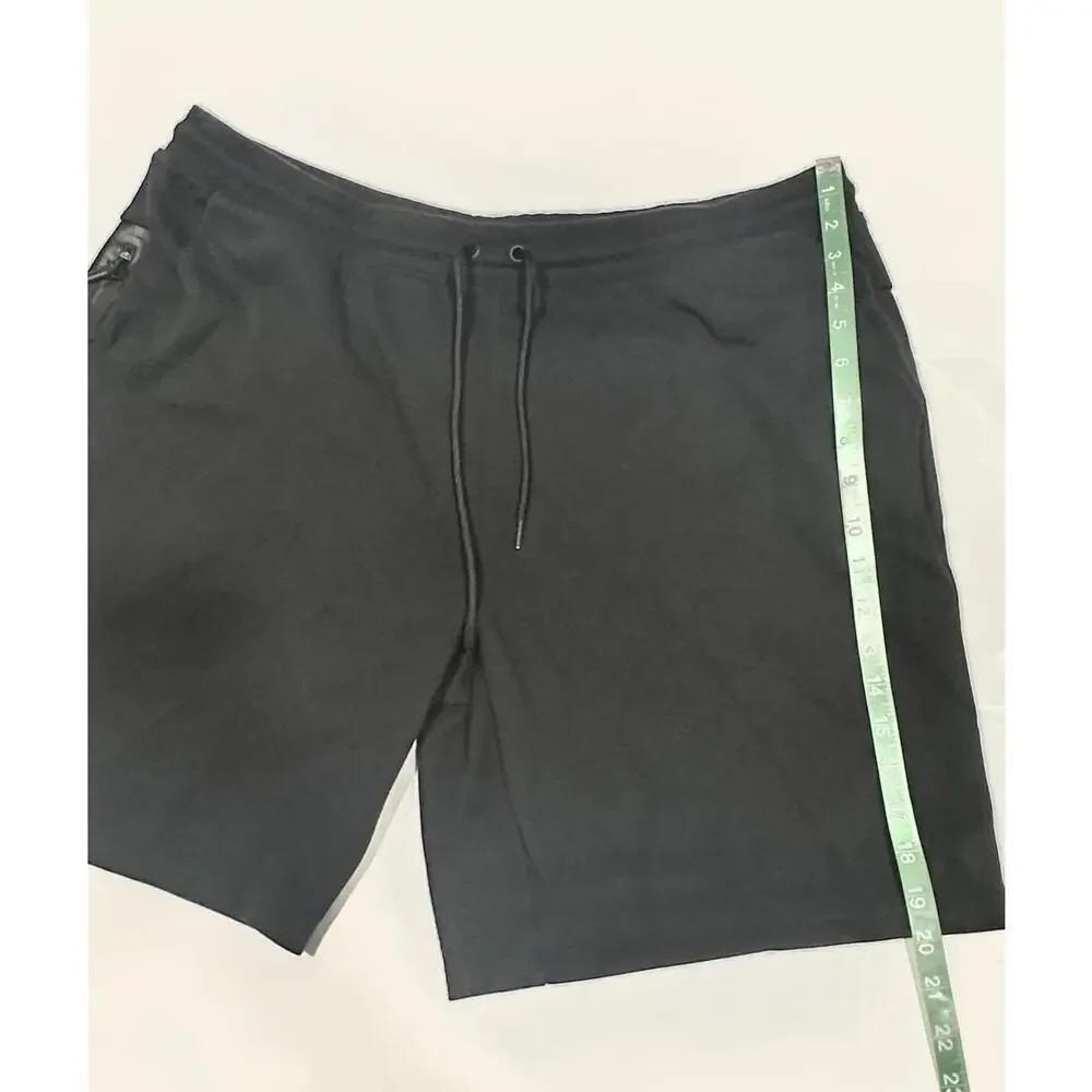 Member's Mark Everyday Active Men's Black Shorts Zipper Pockets Drawstring XXL